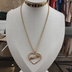 Colar Mim Ama Você Banhado a Ouro com Coração