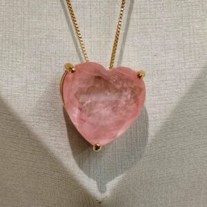 Colar Coração Rosa Bebê
