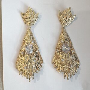 Brinco chuva com Zirconia Cristal no meio