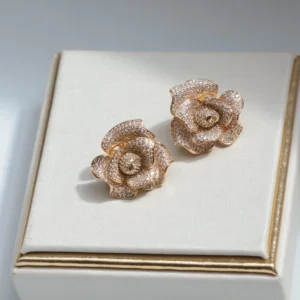 Brinco Flor Aurora Cravejada