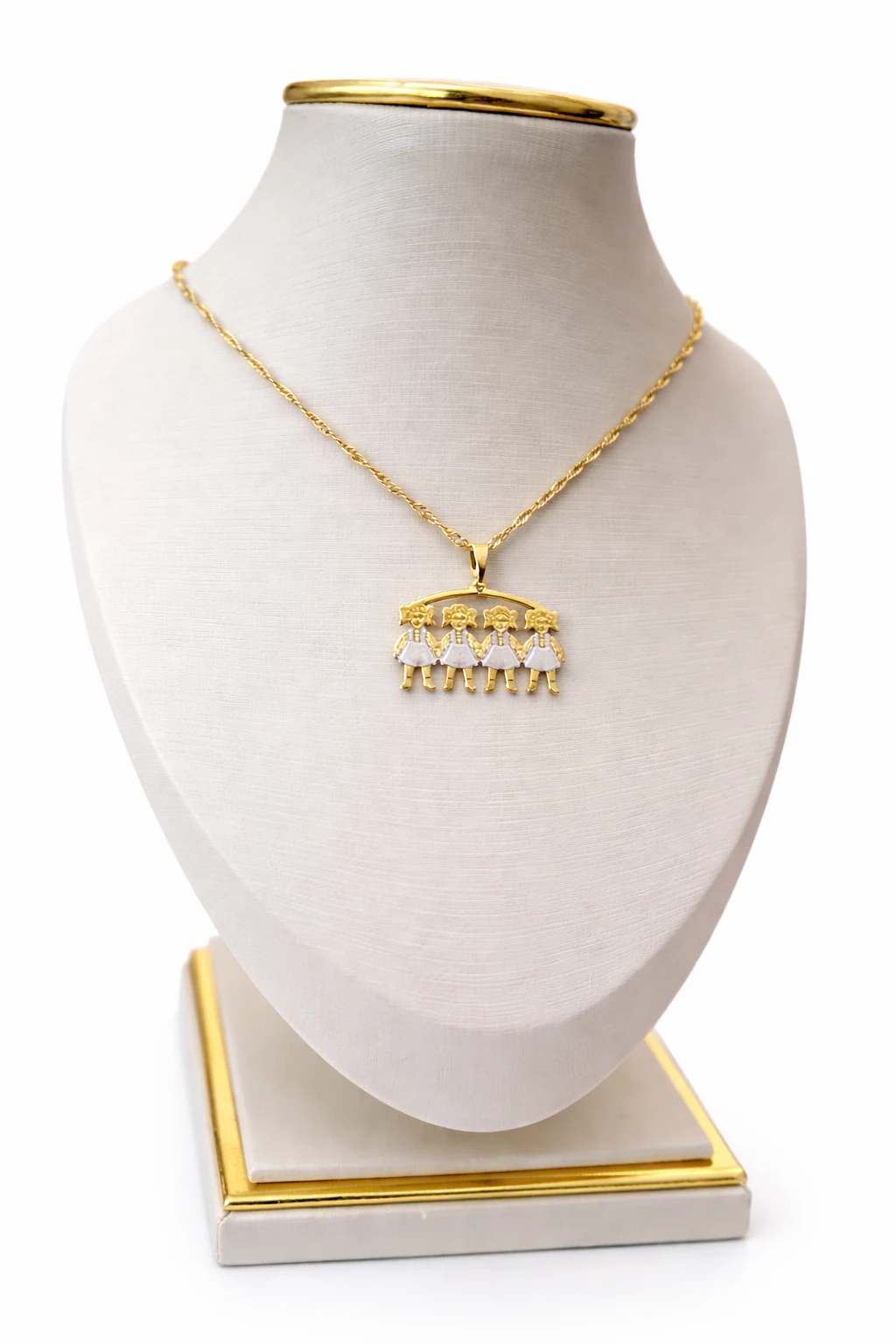 Colar Banhado A Ouro Com 4 Meninas