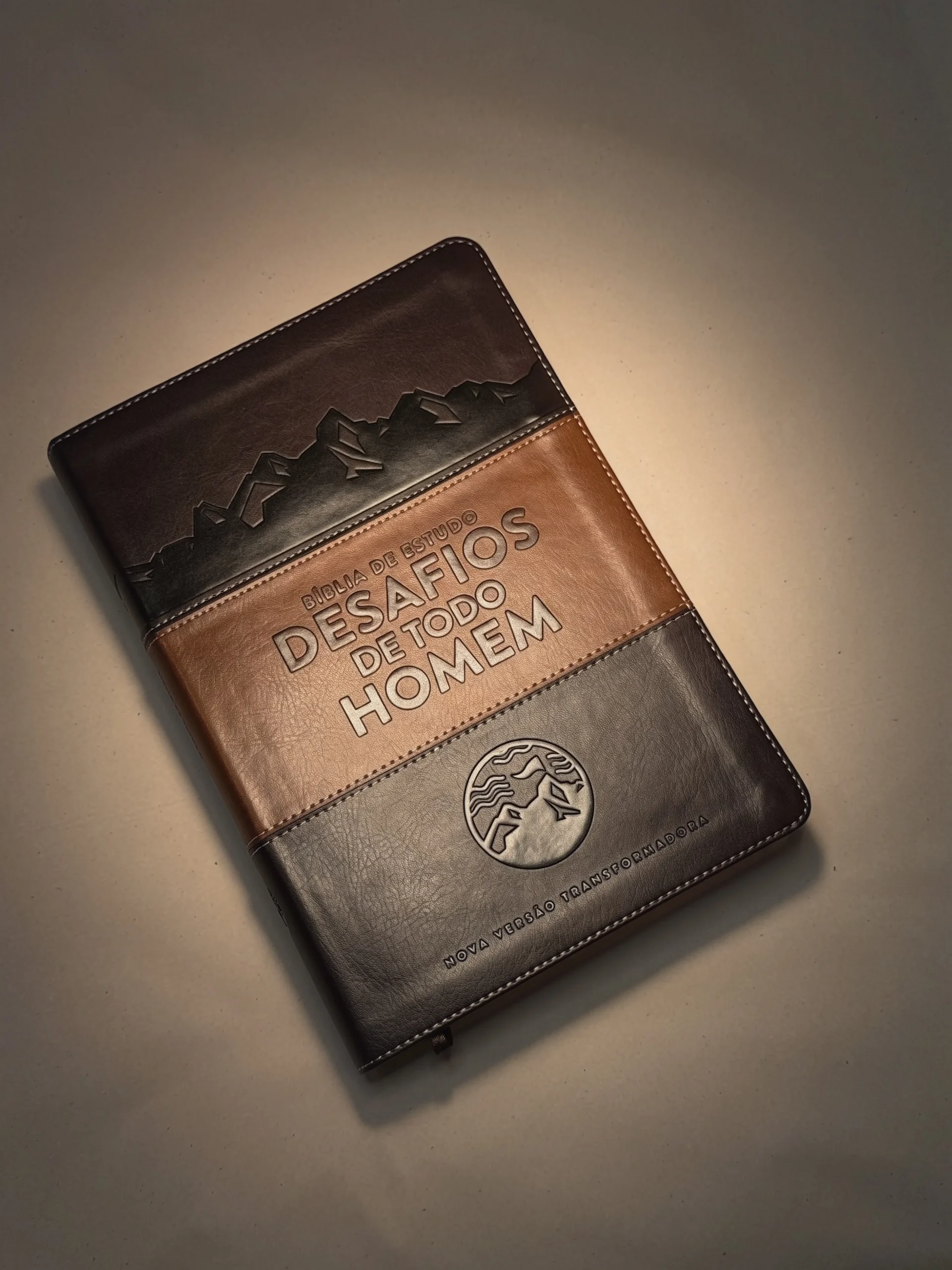 Biblia de Estudo Desafios de Todo Homem Nvt Marrom - Imagem 2