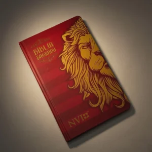 Bíblia Sagrada NVI Capa Dura – Leão de Judá Vermelha