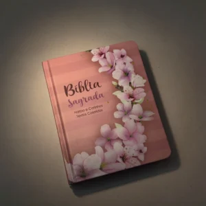 Bíblia Sagrada com Harpa Avivada e Corinhos – Textos Coloridos – ARC – Capa Floral Rosa