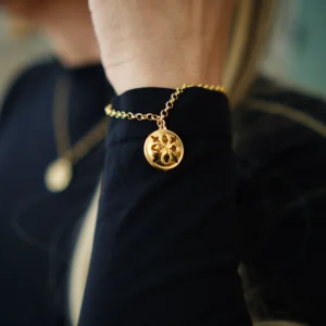 Pulseira Ato Profético Flor 7 Esmeralda Bruta