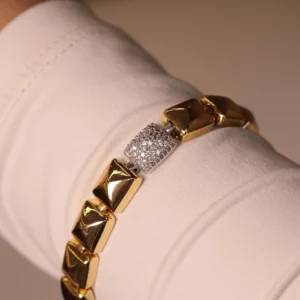 Pulseira Spike Lisa Com Centro Cravejado