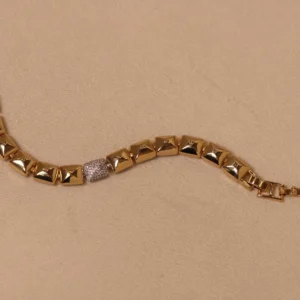 Pulseira Spike Lisa Com Centro Cravejado