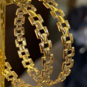 Brinco Argola De Elos Vazados Dourado