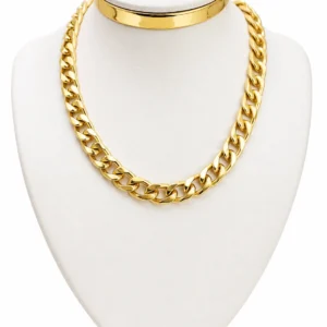 Choker De Elos Grossos Banhada A Ouro Feminina