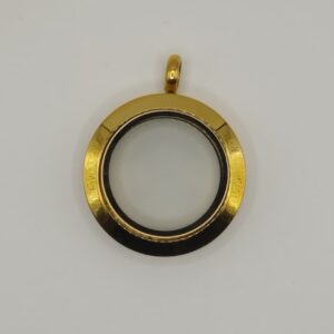 Pingente Aço Capsula Dourada