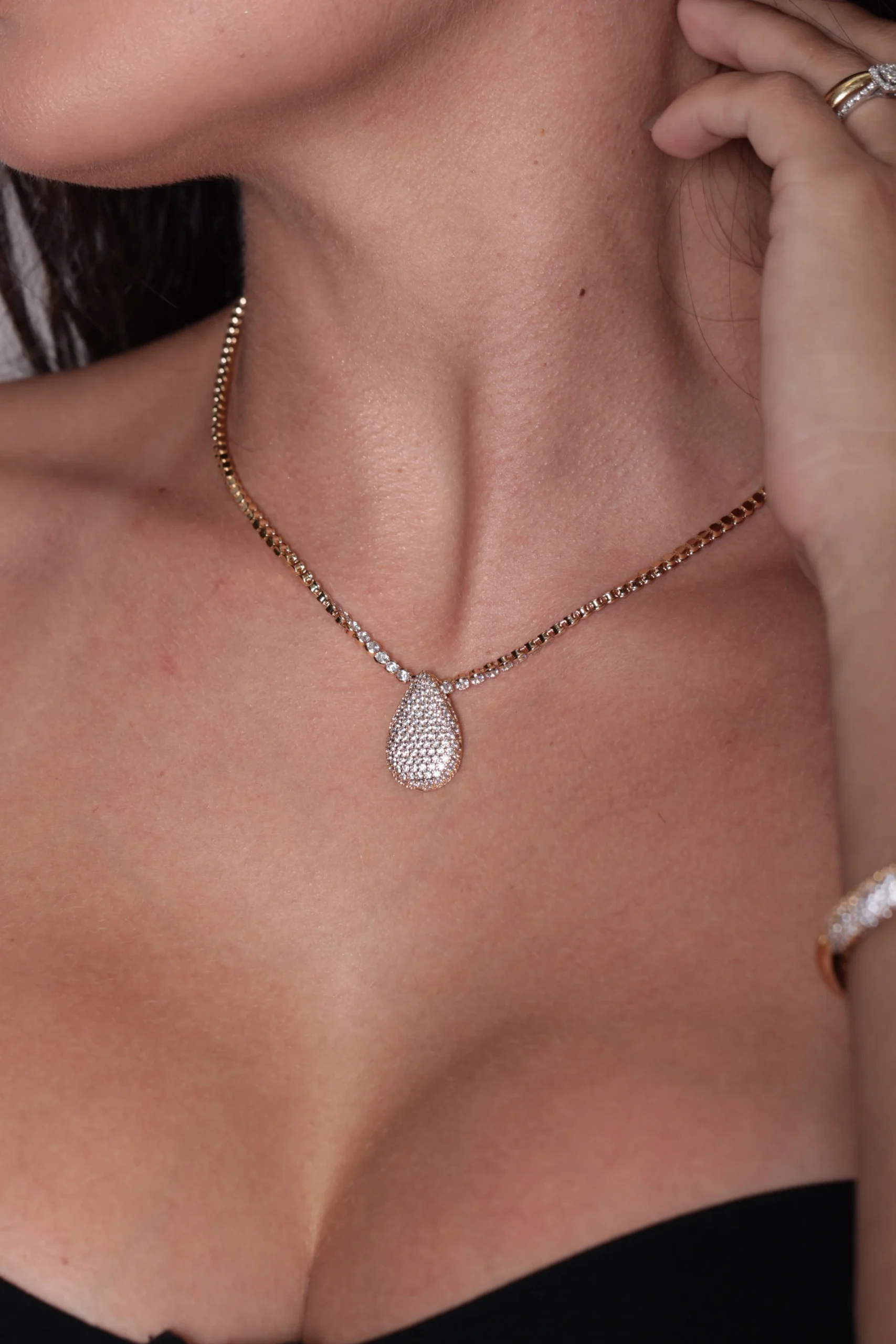 Colar Gota Riviera Cristal Imperial Cravejada - Imagem 2