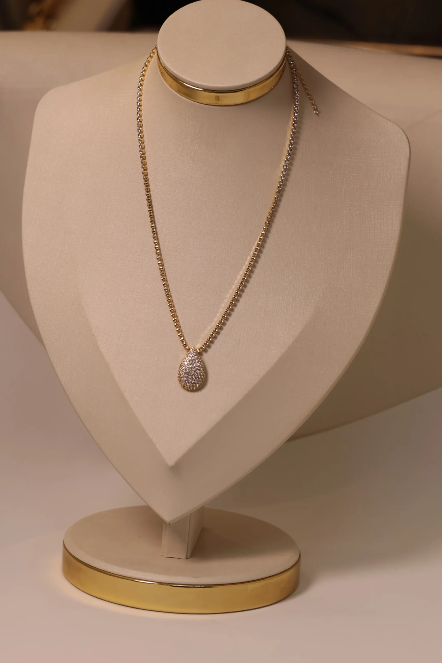 Colar Gota Riviera Cristal Imperial Cravejada - Imagem 4
