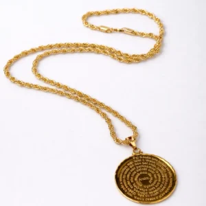 Colar Pai Nosso Medalha Banhado a Ouro Cordão Baiano Grosso 45 cm