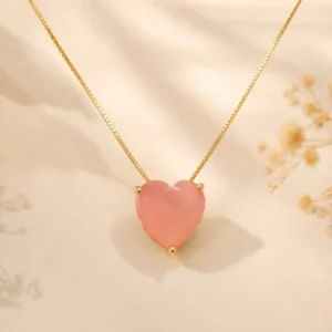 Colar Coração Rosa Bebê