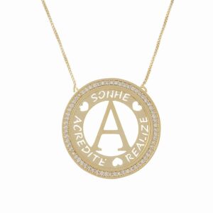 Colar Letras "A" Sonhe/Acredite/Realize