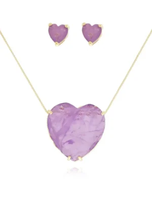 Conjunto Coração Fusion Grande Roxa