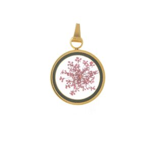 Pingente Locket Flor Pink Lindo