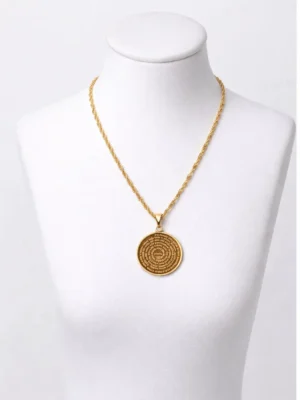Colar Pai Nosso Medalha Banhado a Ouro Cordão Baiano Grosso 45 cm